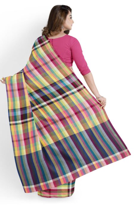 Handwoven Mercerised Cotton Saree - Image 3