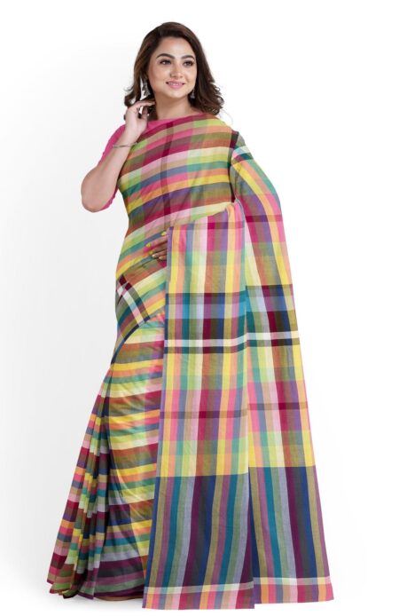 Handwoven Mercerised Cotton Saree - Image 2