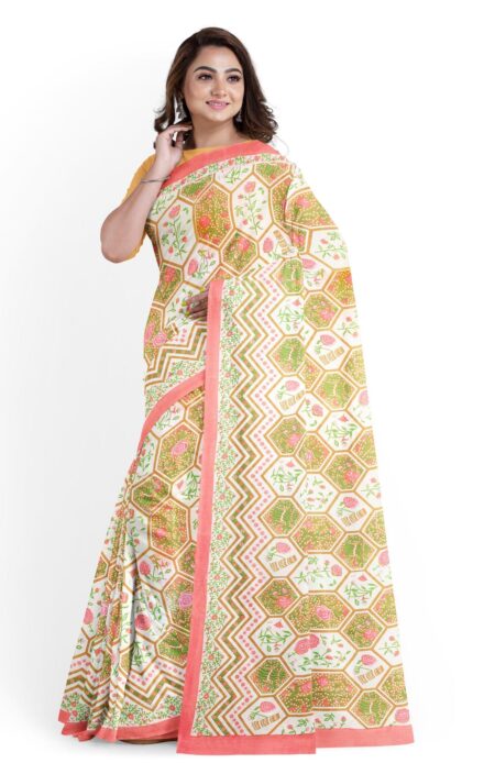 Printed Cotton Saree - Image 2