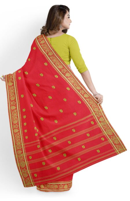 Handwoven Dhaniakhali Cotton Saree - Image 3