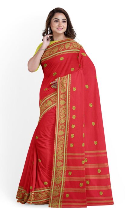 Handwoven Dhaniakhali Cotton Saree - Image 2