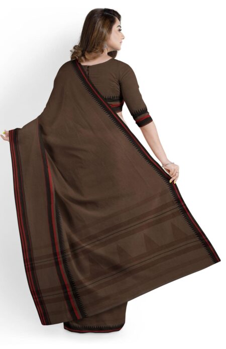 Handwoven Mercerised Cotton Saree - Image 3