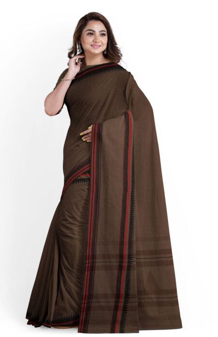 Handwoven Mercerised Cotton Saree - Image 2