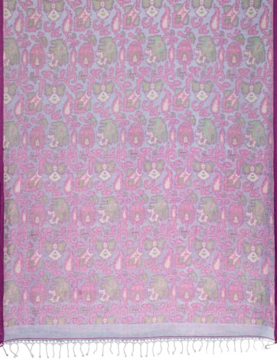 Handwoven white handspun jamdani saree