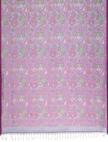 Handwoven white handspun jamdani saree