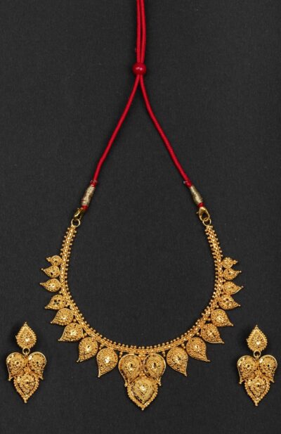 Gold-plated Copper Necklace & Earrings
