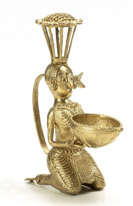 Dokra Diya & Incense Stick Holder - Image 2