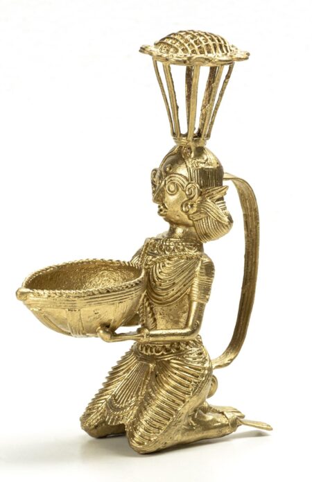 Dokra Diya & Incense Stick Holder - Image 3