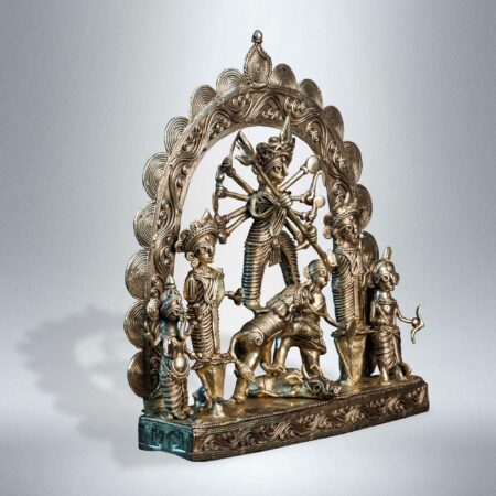 Dokra table-top Durga family - Image 2