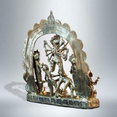 Dokra table-top Durga family - Image 3