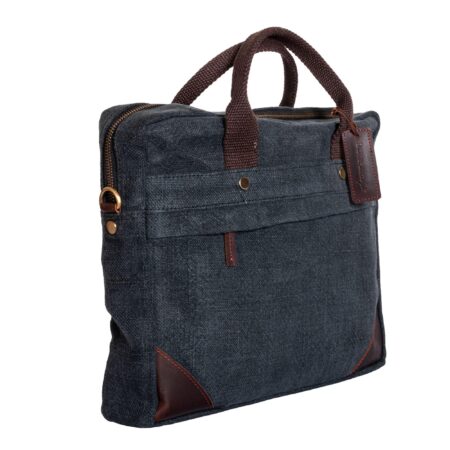 Jute & Leather Laptop Bag - Image 2