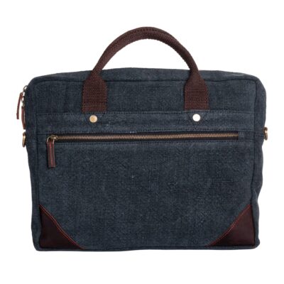 Jute & Leather Laptop Bag