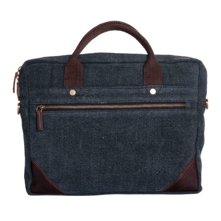 Jute & Leather Laptop Bag