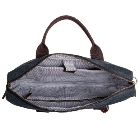 Jute & Leather Laptop Bag - Image 3