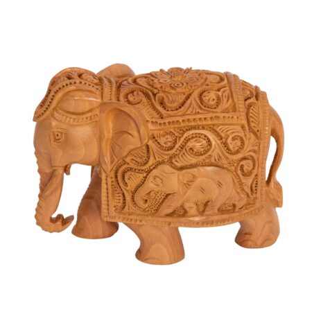 Wooden Table Top Elephant - Image 2