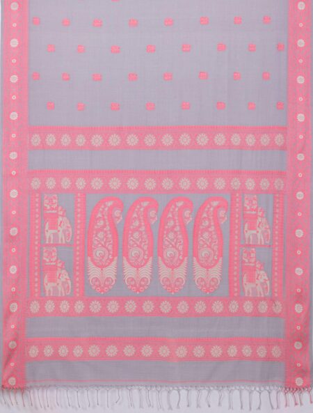 Handspun Cotton Baluchari Saree - Image 4