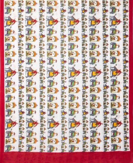 Handspun Printed Saree White - Image 4