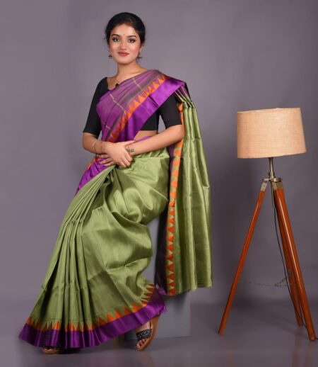 Garod Silk Saree Green - Image 2