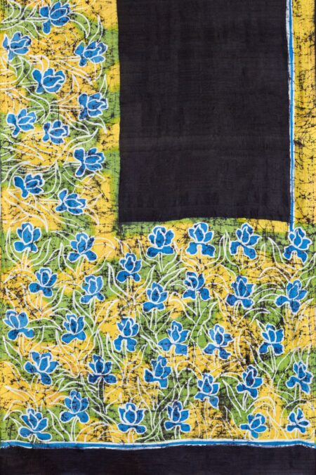 Batik Silk Saree Black - Image 4