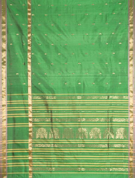 Garod Silk Saree - Green - Image 4