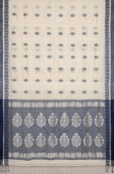 Handwoven Tussar Silk Saree - Image 4