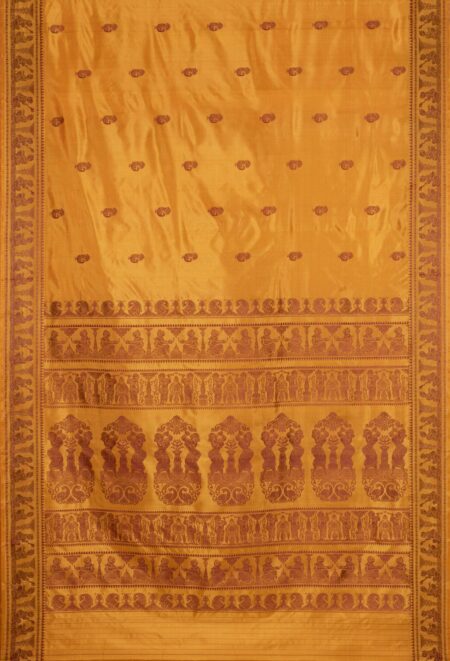 Baluchari Silk Saree Yellow - Image 4