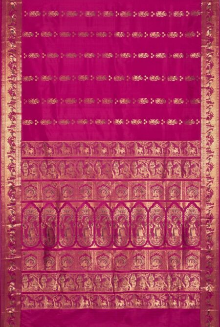 Baluchari Silk Saree Pink - Image 4