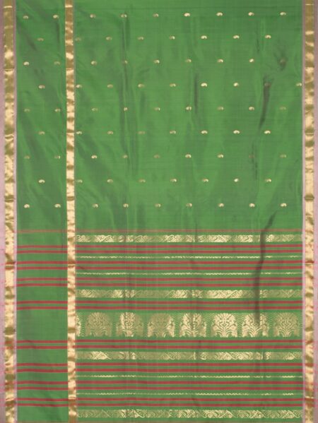 Garod Silk Saree - Green - Image 4
