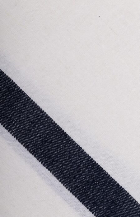 Handwoven White & Indigo Cotton Gamchha - Image 3