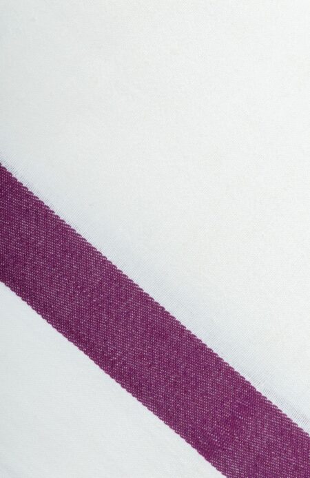 Handwoven White & Purple Cotton Gamchha - Image 2