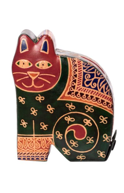 Leather Piggie Bank - Cat