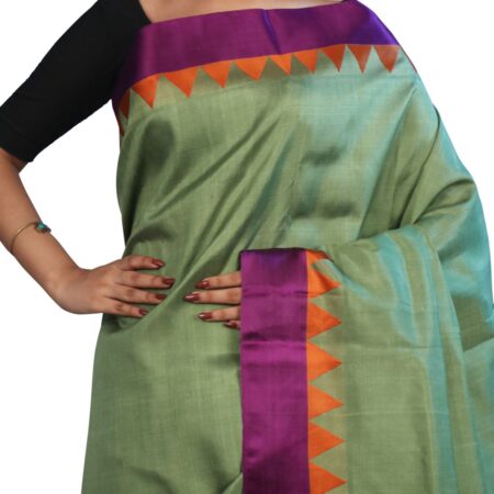Garod Silk Saree Green - Image 3