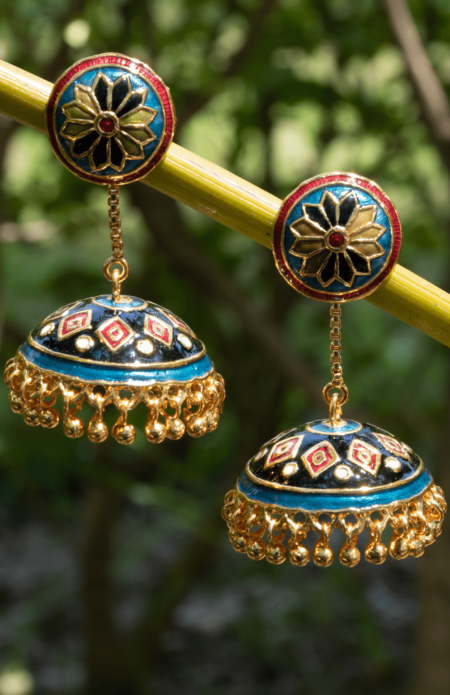 Earring Jhumka with Mina work
