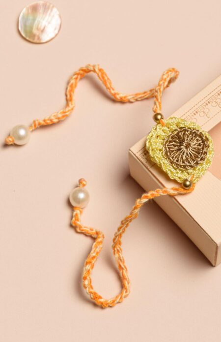 Crochet Rakhi Round Multi Zari
