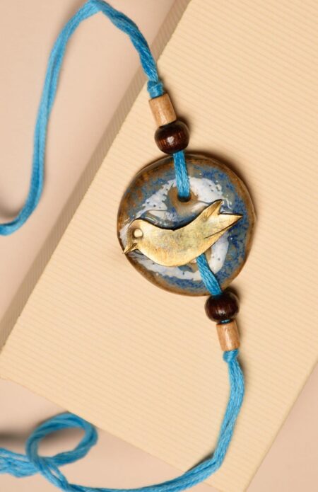 Ceramic Rakhi Bird Copper Set Of 2