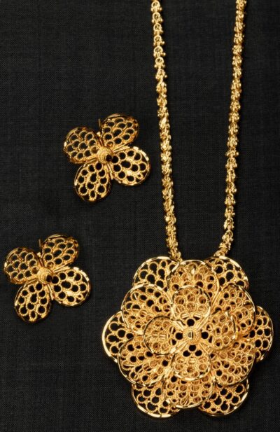 Gold-plated Copper Necklace & Earrings