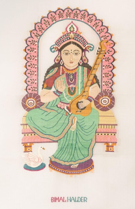 Kora Jamdani Wall Hanging - Saraswati