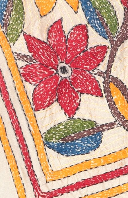 Handwoven Silk Kantha Stitch Stole - Image 2