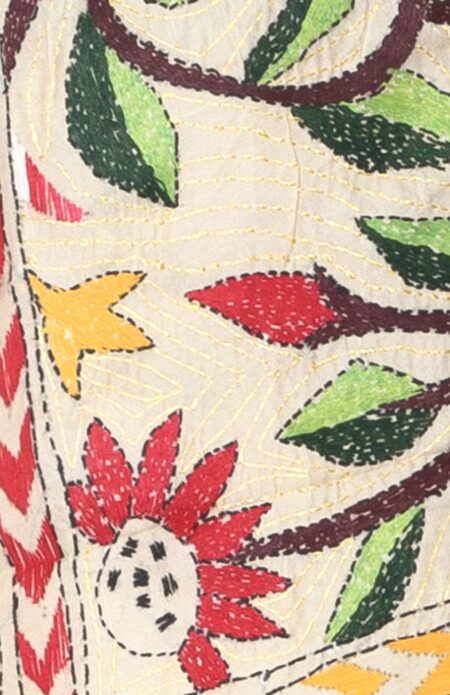 Handwoven Silk Kantha Stitch Stole - Image 2