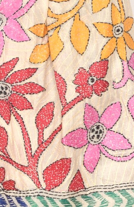 Handwoven Silk Kantha Stitch Stole - Image 2
