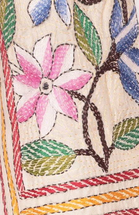Handwoven Silk Kantha Stitch Stole - Image 2