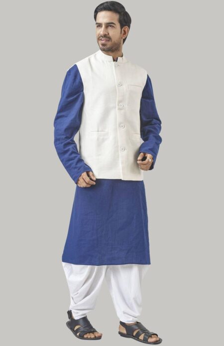Muslin (6-ply) Handloom Jacket in White
