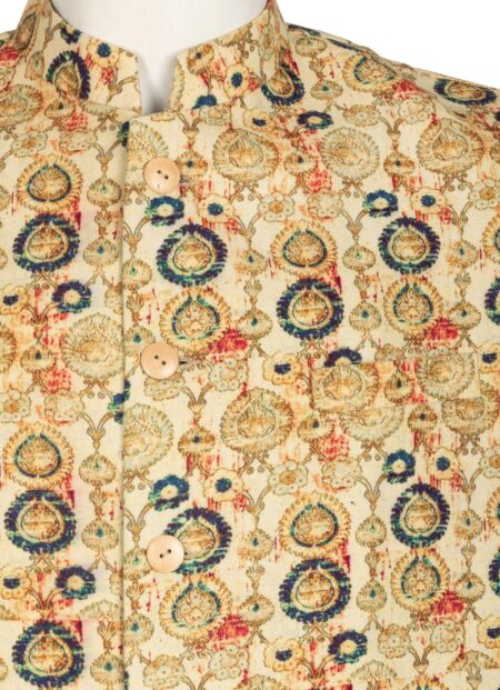 Handloom Jacket in Cotton with Print - Image 3
