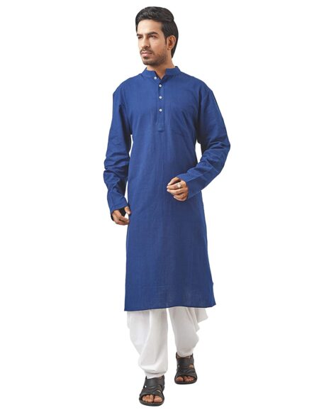 Handwoven Cotton Kurta in Indigo