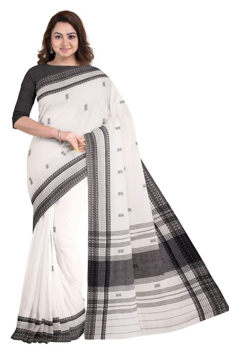 Handwoven Dhaniakhali Cotton Saree - Image 2