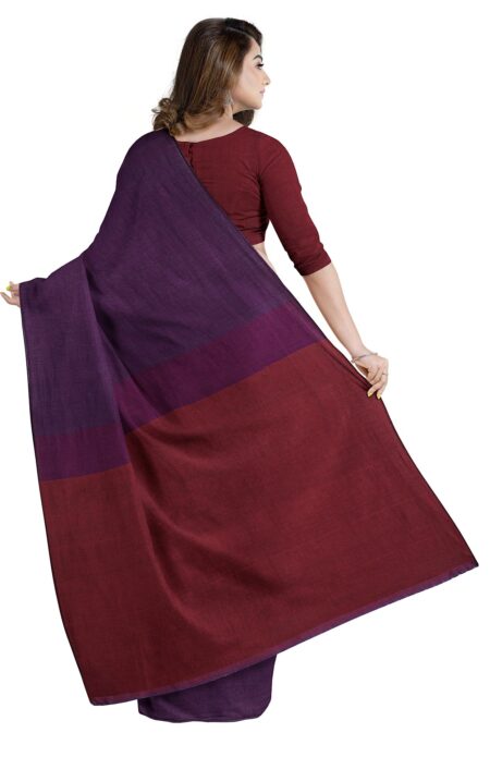Handwoven Mercerised Cotton Saree - Image 3