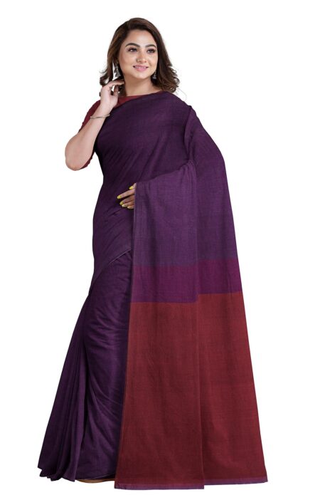 Handwoven Mercerised Cotton Saree - Image 2