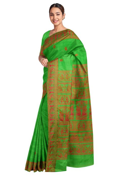 Baluchari Silk Saree - Green