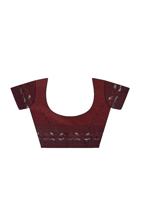 Baluchari Silk Saree - Maroon - Image 4