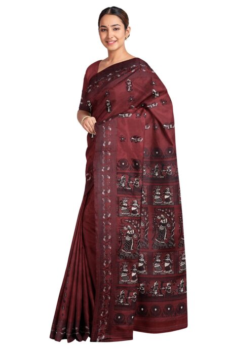 Baluchari Silk Saree - Maroon